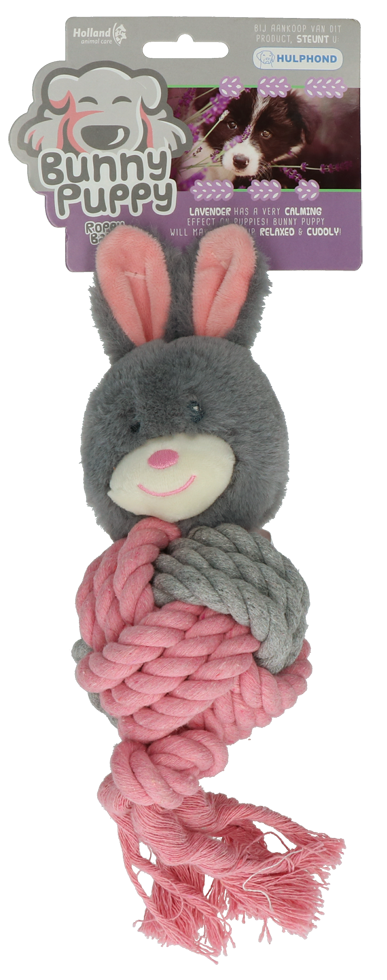 Doudou Lapin Balle Corde Lavande