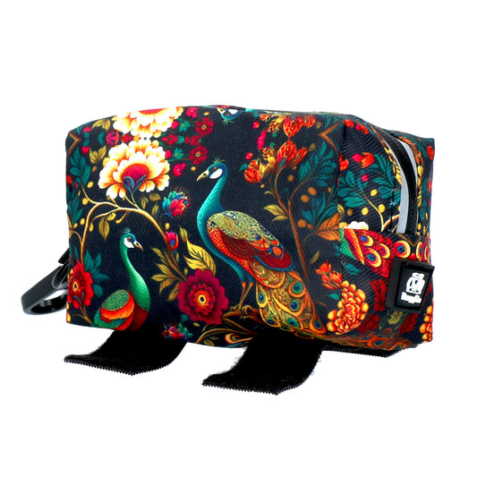 Red Peacock Fabric Poop Bag Dispenser