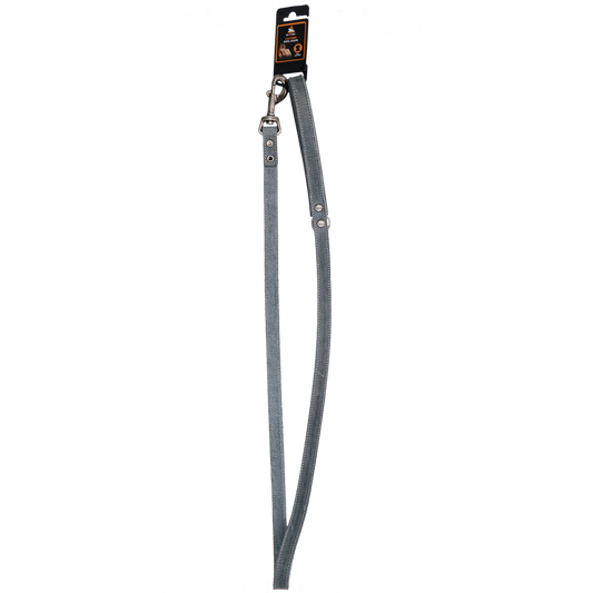 Lederleine mit gepolstertem Griff Grau - 130 cm