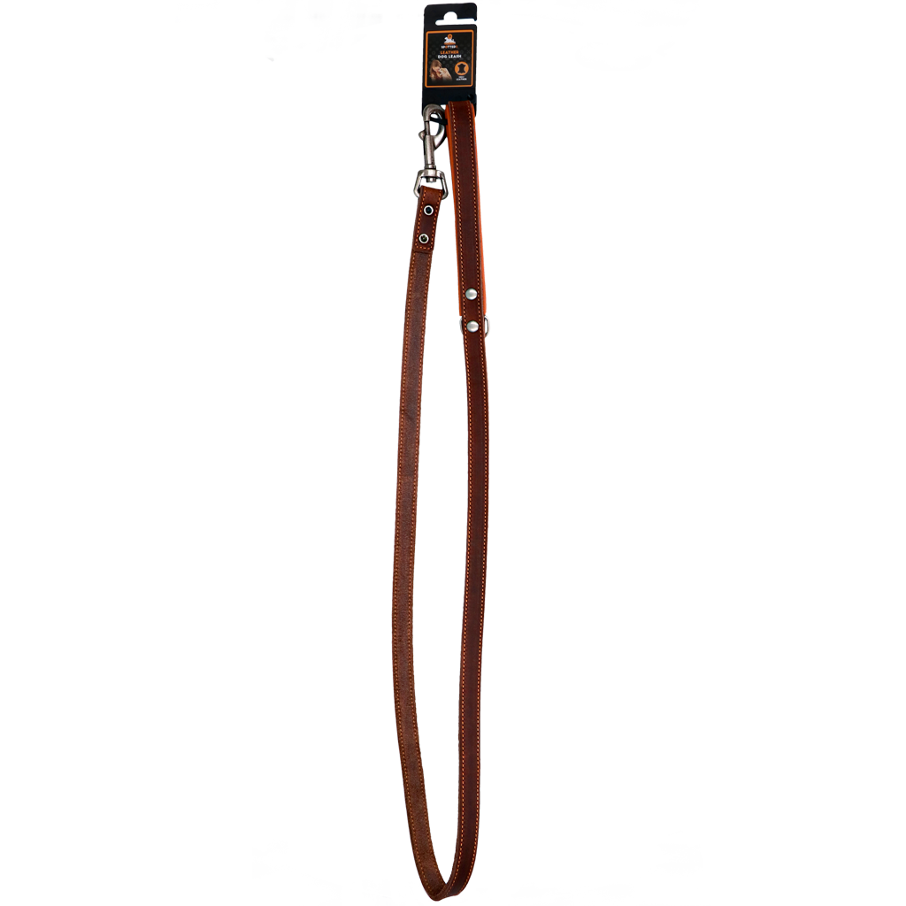 Lederleine mit gepolstertem Griff Braun - 130 cm