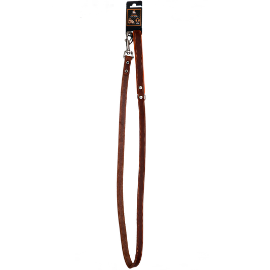 Lederleine mit gepolstertem Griff Braun - 130 cm