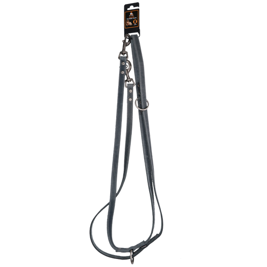 Laisse Dressage Cuir Gris - 250 cm