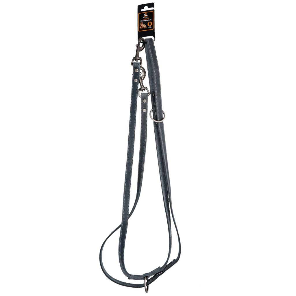 Trainingsleine aus Leder Grau - 250 cm