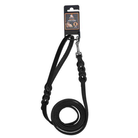 Lederleine Schwarz 1,6 cm - 180 cm