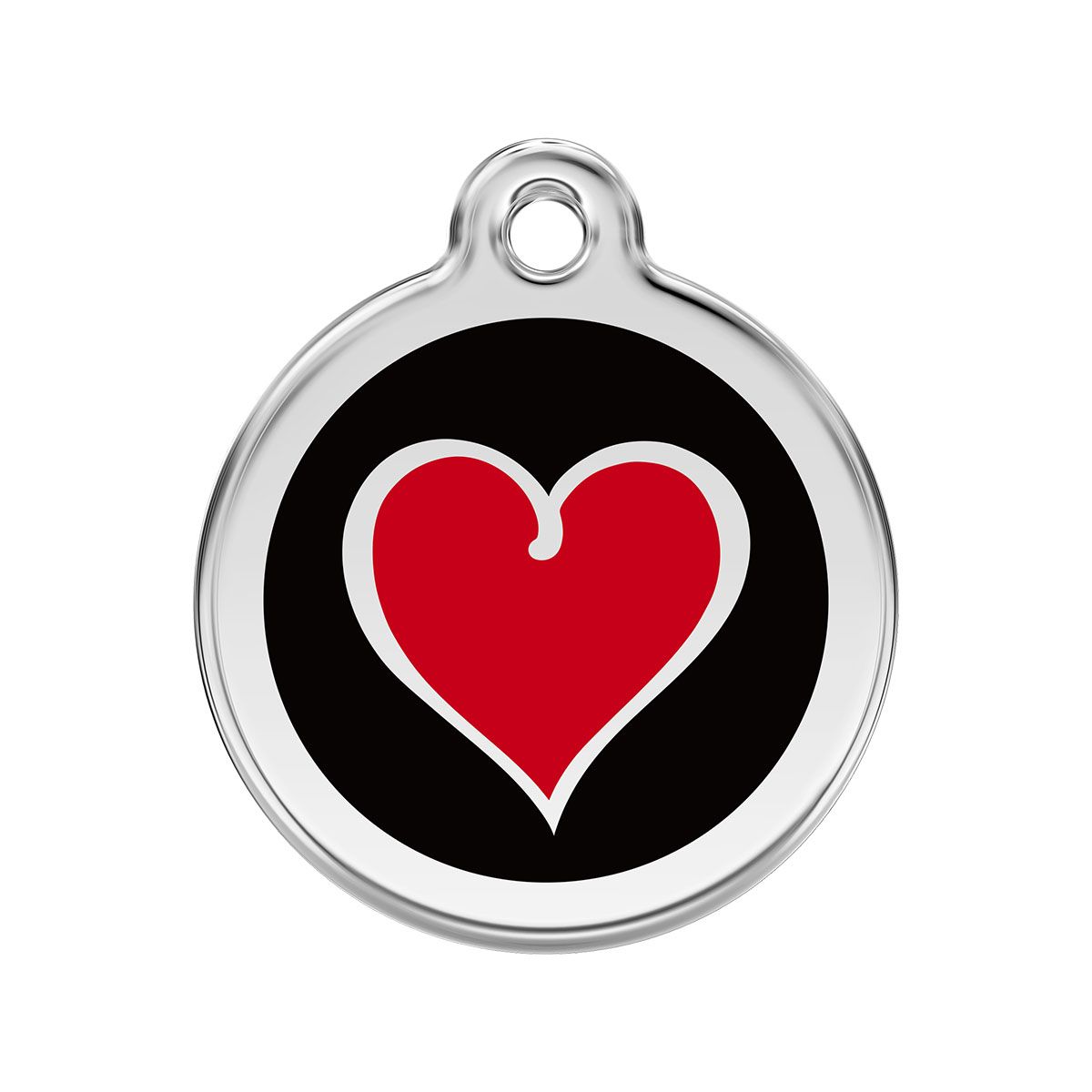 Médaille Cœur Noir et Rouge