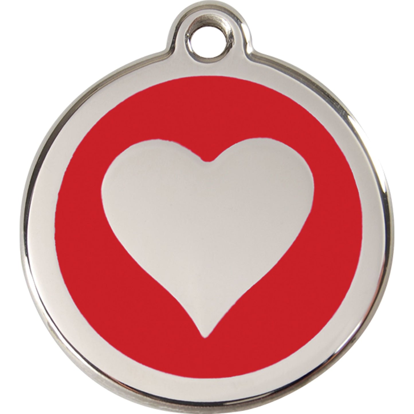 Médaille coeur rouge acier inoxydable