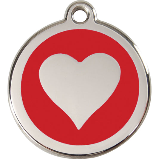 Médaille coeur rouge acier inoxydable