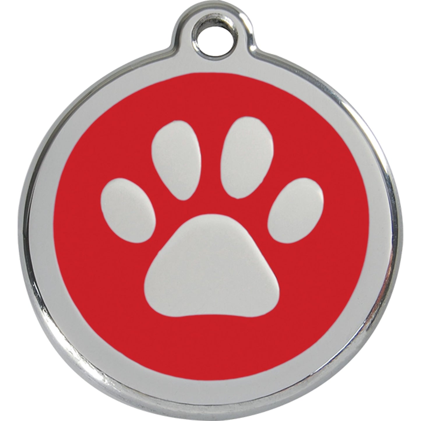 Médaille patte rouge acier inoxydable