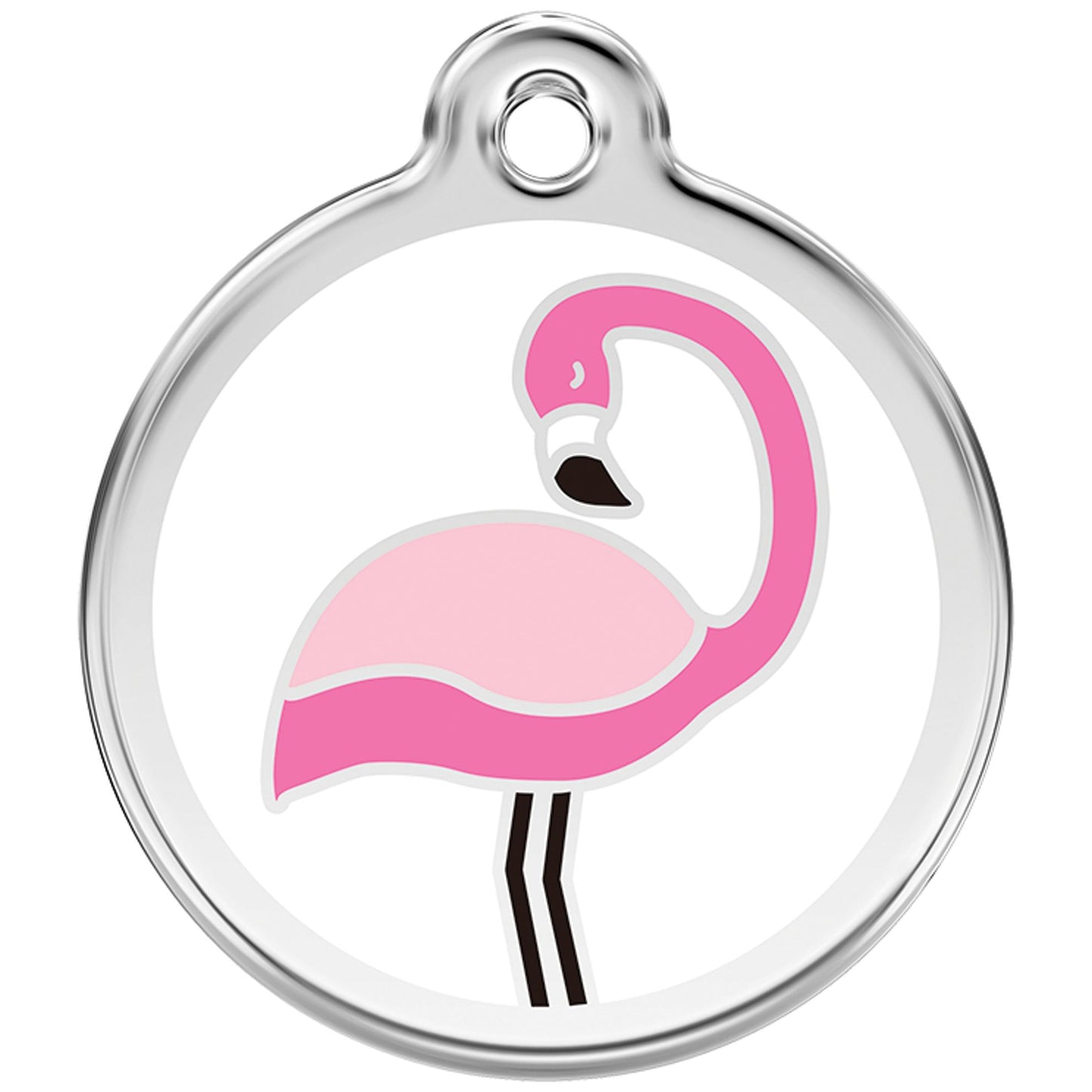 Médaille flamant rose acier inoxydable