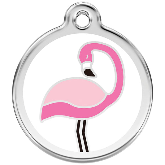 Médaille flamant rose acier inoxydable