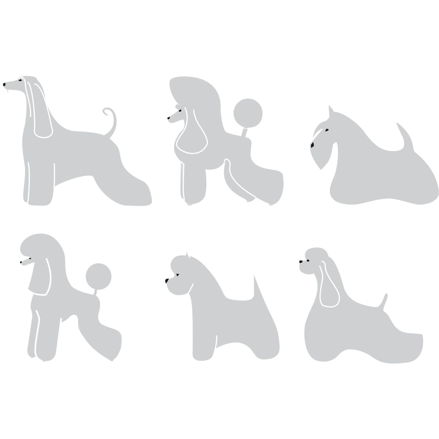 Lot de 6 autocollants chiens