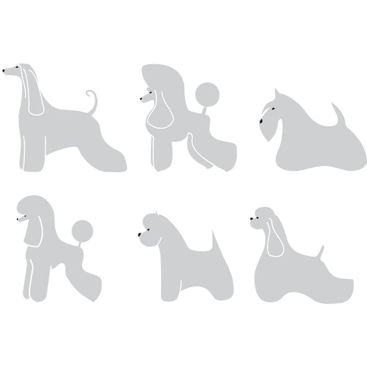 Lot de 6 autocollants chiens