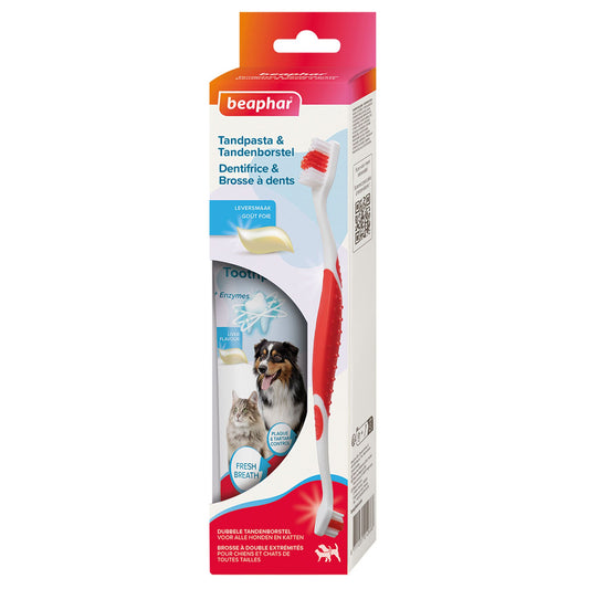 Kit Brosse à Dents Double Embout & Dentifrice Goût Foie