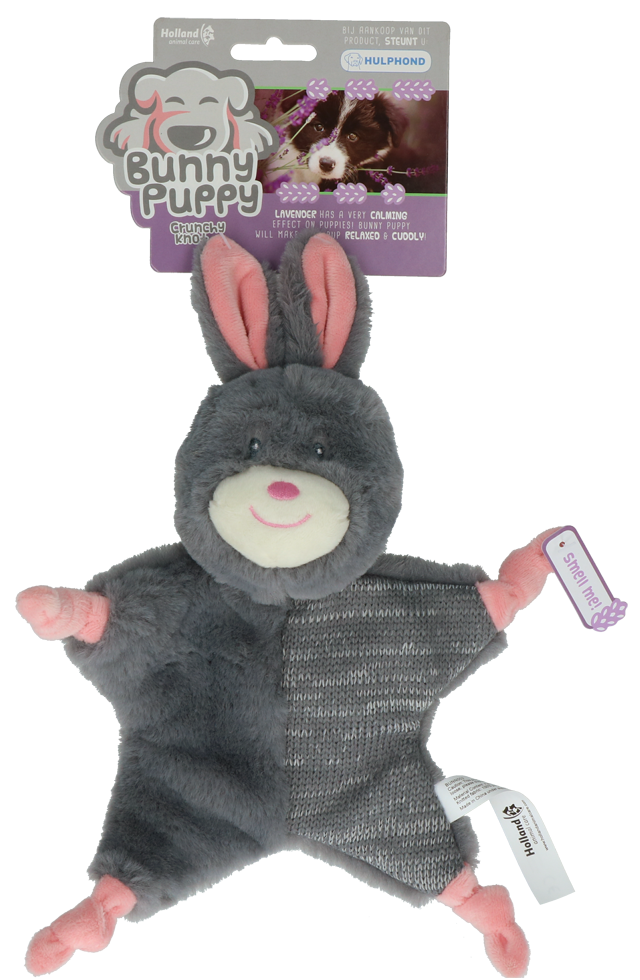 Doudou Lapin Nœud Craquant Lavande