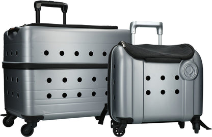 Valise de Transport à Roulettes Grise - 40x25x31 cm