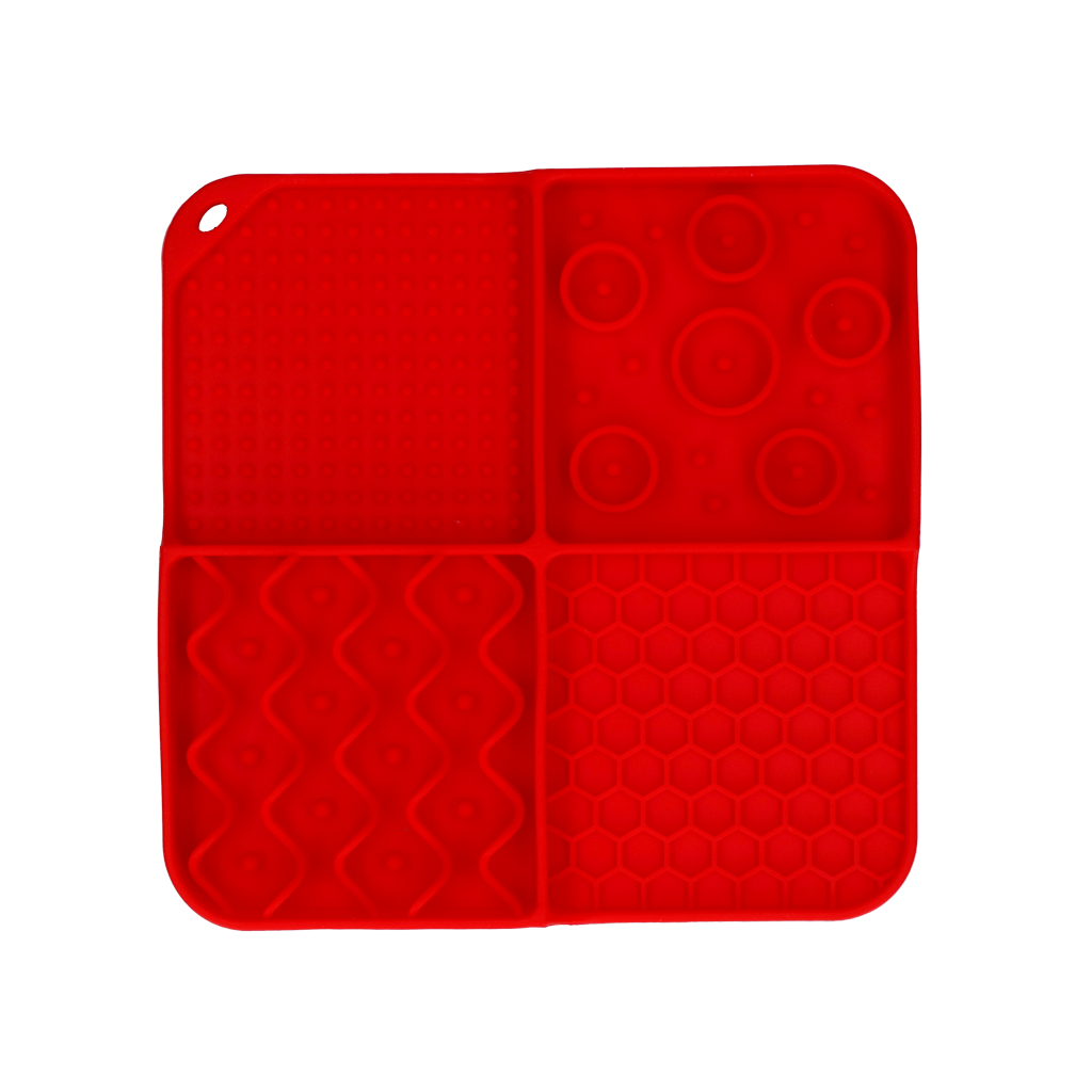 Tapis à Lécher Carré Rouge 21x21 cm