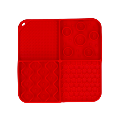 Tapis à Lécher Carré Rouge 21x21 cm