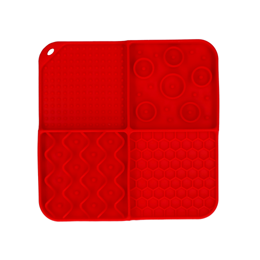 Tapis à Lécher Carré Rouge 21x21 cm