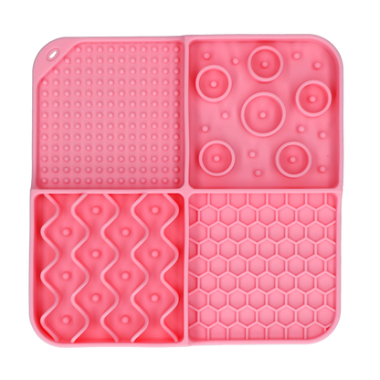 Quadratischer Leckmatte, rosa, 21x21 cm