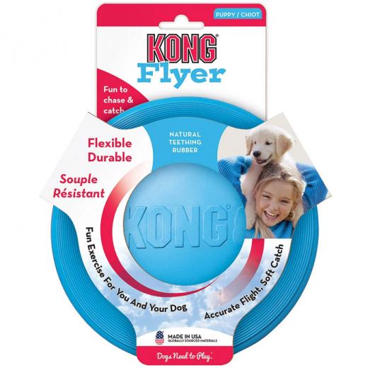 KONG Flyer Puppy - Frisbee Souple pour Chiot en Caoutchouc Naturel
