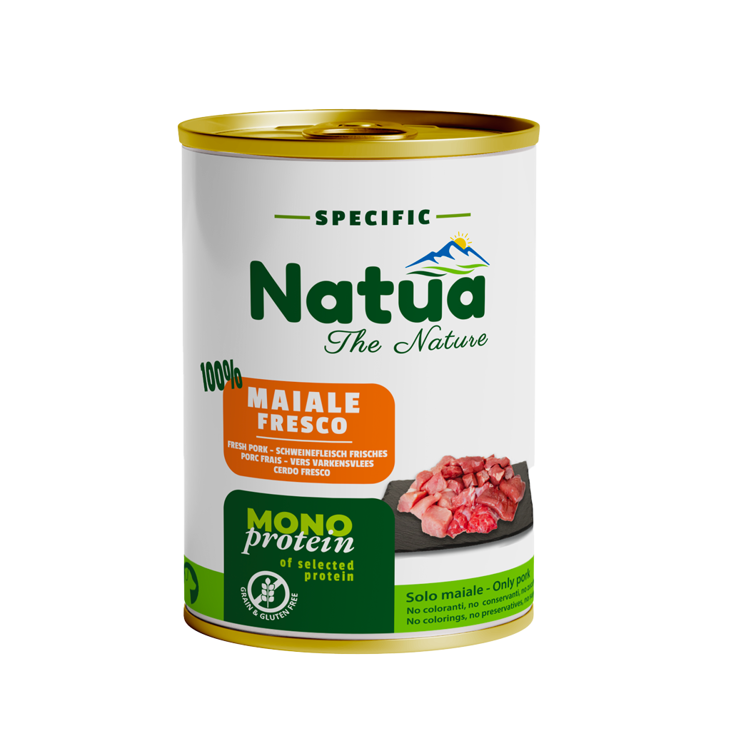 Patée Mono Protéine Porc Natua — Lot de 10 x 400g
