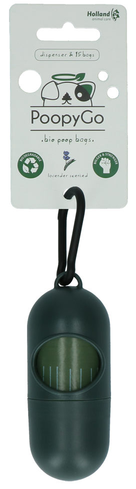 Plastic Dispenser + 15 Lavender Biodegradable Bags