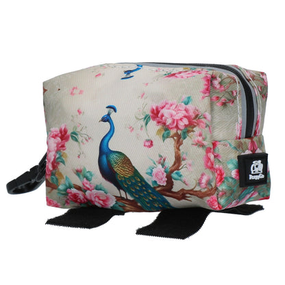 Distributeur de Sacs à Crottes Tissu Paon Blanc