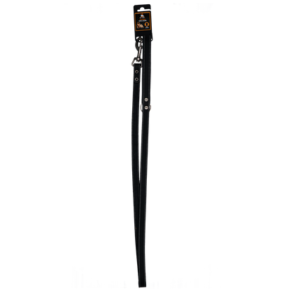 Laisse Cuir Poignée Rembourrée Noir - 130 cm