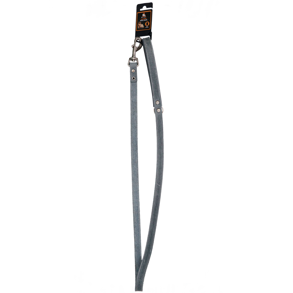 Lederleine mit gepolstertem Griff Grau - 130 cm