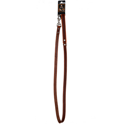 Laisse Cuir Poignée Rembourrée Marron - 130 cm