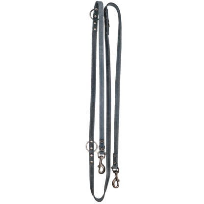 Laisse Dressage Cuir Gris - 250 cm