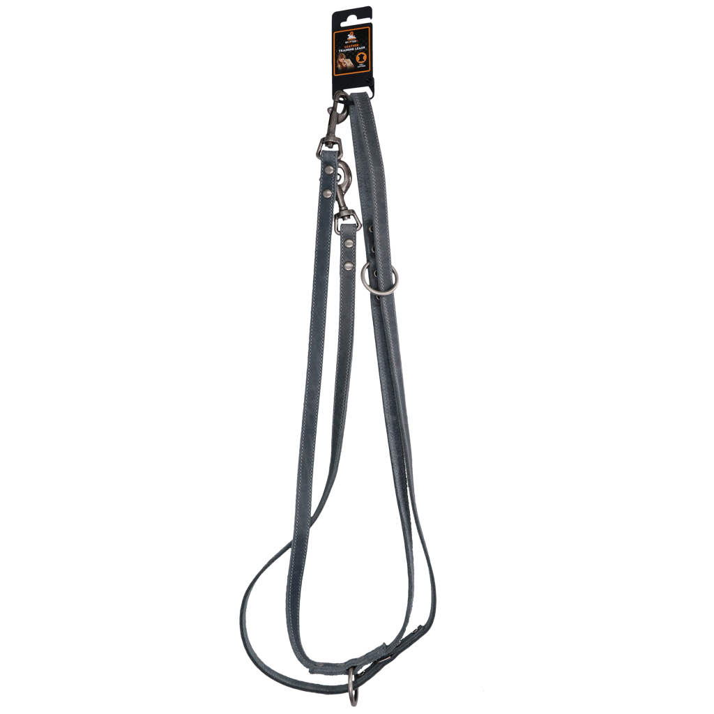 Laisse Dressage Cuir Gris - 250 cm