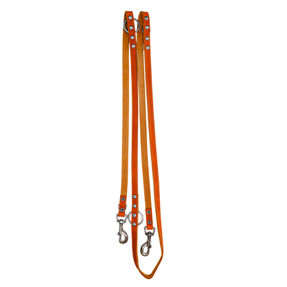 Laisse Dressage Cuir Cognac - 250 cm