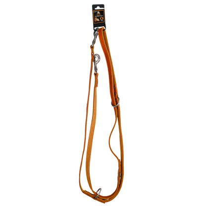 Laisse Dressage Cuir Cognac - 250 cm