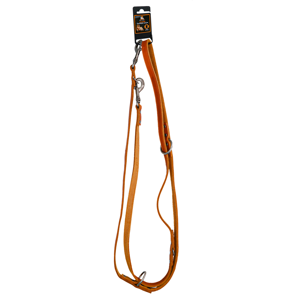 Trainingsleine aus Leder Cognac - 250 cm
