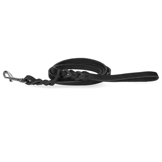Lederleine Schwarz 1,8 cm - 180 cm
