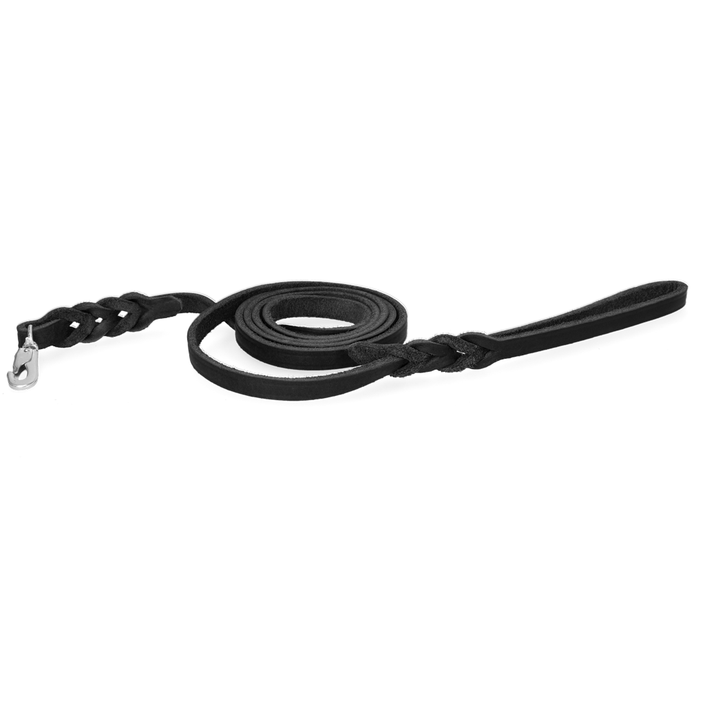 Lederleine Schwarz 1 cm - 180 cm