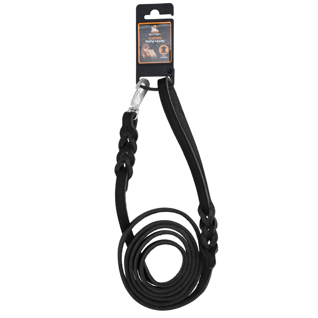 Laisse Cuir Noir 1,2 cm - 180 cm