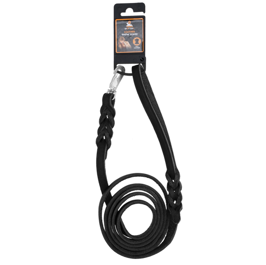 Laisse Cuir Noir 1,2 cm - 180 cm