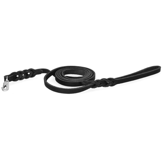 Lederleine Schwarz 1,6 cm - 180 cm