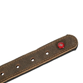 Collier en cuir doublé néoprène marron 70 × 3 cm