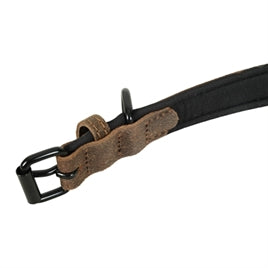 Collier en cuir doublé néoprène marron 70 × 3 cm