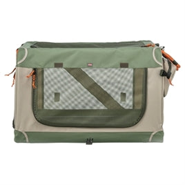 Cage de voyage pliable vert olive/beige 64x95,5 cm