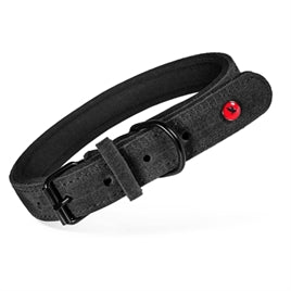 Collier en cuir doublé néoprène noir 45 × 1,8 cm