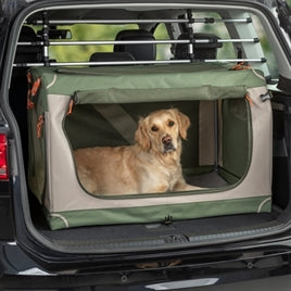 Cage de voyage pliable vert olive/beige 64x95,5 cm