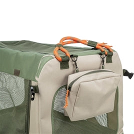 Cage de voyage pliable vert olive/beige 64x95,5 cm