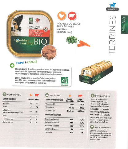 Terrine BIO Volaille - Lot de 6 x 100g