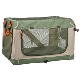 Cage de voyage pliable vert olive/beige 64x95,5 cm