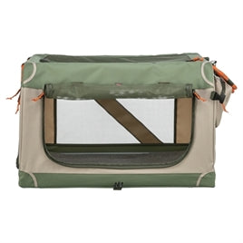 Cage de voyage pliable vert olive/beige 64x95,5 cm