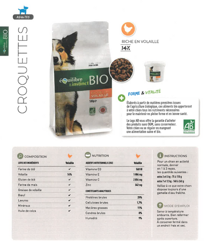 Croquettes BIO Volaille - 5 kg